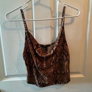 Snakeskin crop tank